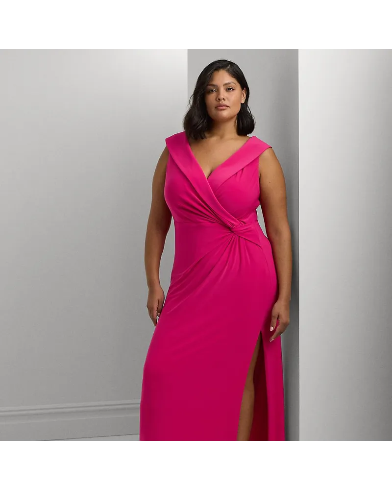 Ralph Lauren Plus Größen - Schulterfreies Abendkleid aus Jersey Pink