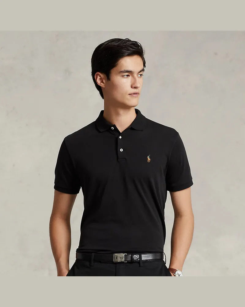 Ralph Lauren Custom-Slim-Fit Baumwoll-Poloshirt Black