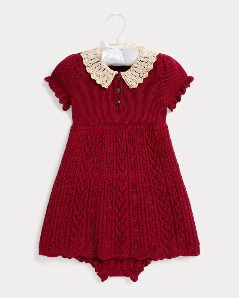 Ralph Lauren Kleid mit Lochmuster und Höschen Red