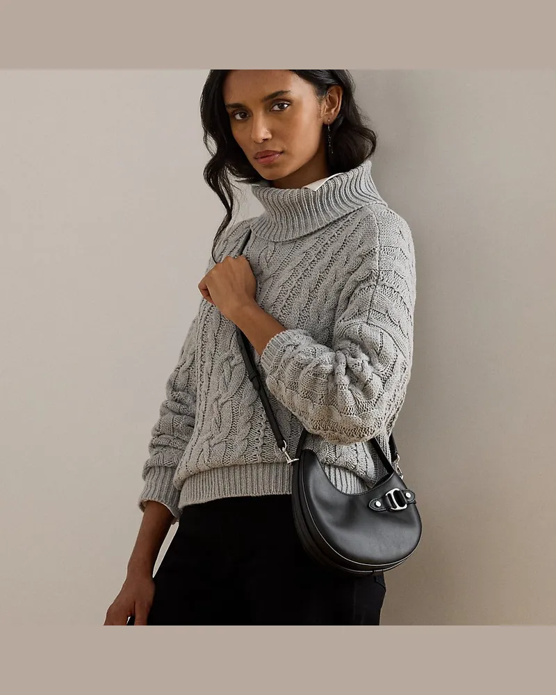 Ralph Lauren Kleine Umhängetasche Tasha aus Leder Black