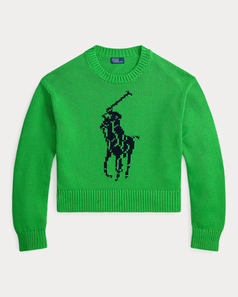 Ralph Lauren Big Pony Rundhalspullover aus Baumwolle Green
