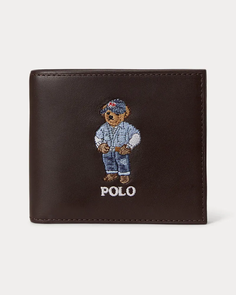 Ralph Lauren Lederbrieftasche mit Polo Bear Brown