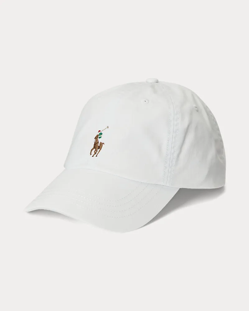 Ralph Lauren Baseballkappe aus Stretch-Baumwolltwill White