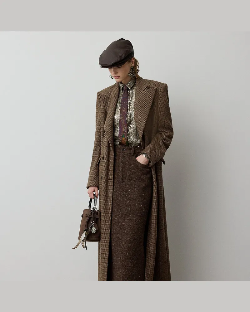 Ralph Lauren Mantel Affton mit Windowpane-Karo Brown