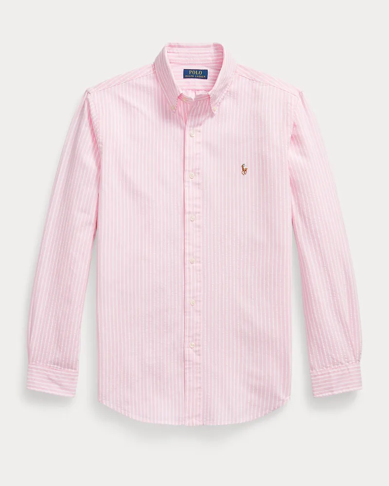 Ralph Lauren Custom-Fit Hemd aus Seersucker-Oxford Pink