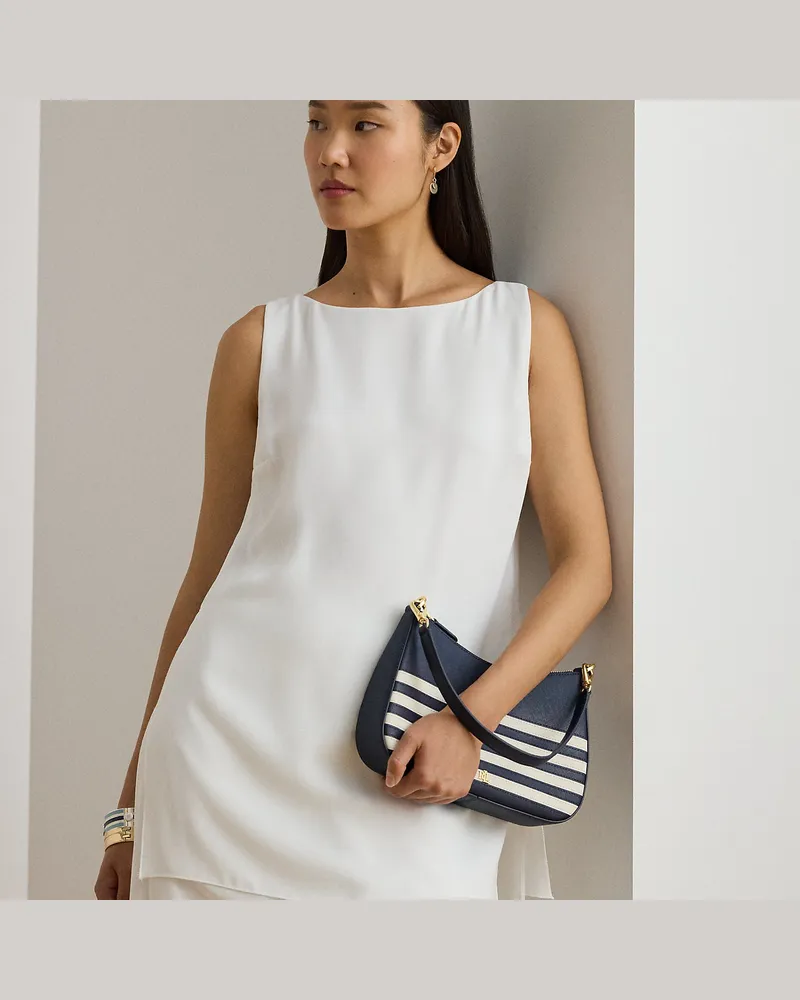 Ralph Lauren Mittelgroße Ledertasche Danni Blue