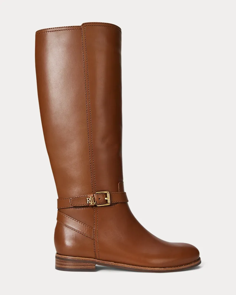 Ralph Lauren Hoher Stiefel Brooke II aus Kalbsleder Brown