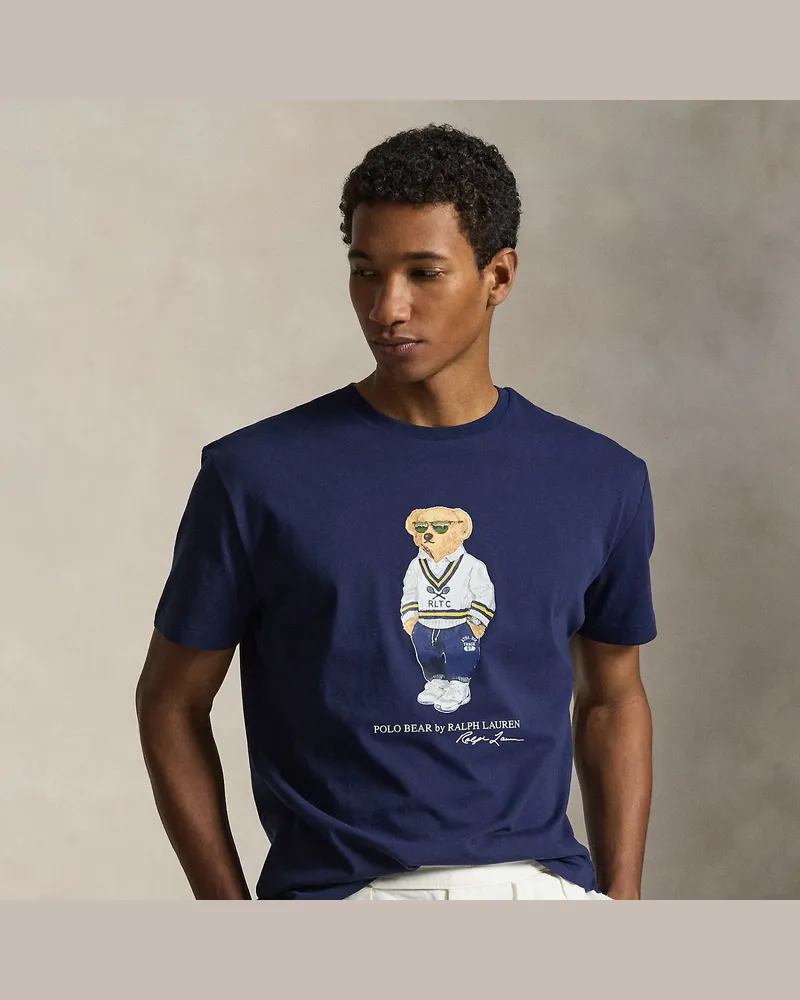 Ralph Lauren Classic-Fit Jersey-T-Shirt mit Polo Bear Blue