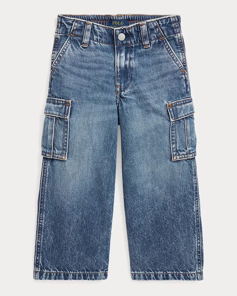Ralph Lauren Cargo-Jeans mit weitem Bein in Indigo Blue