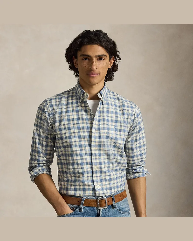 Ralph Lauren Classic-Fit Karo-Oxfordhemd Blue