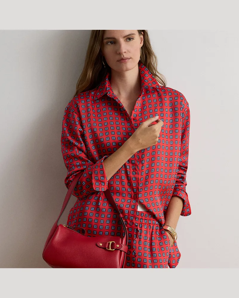 Ralph Lauren Kleine Schultertasche Tasha aus Leder Red