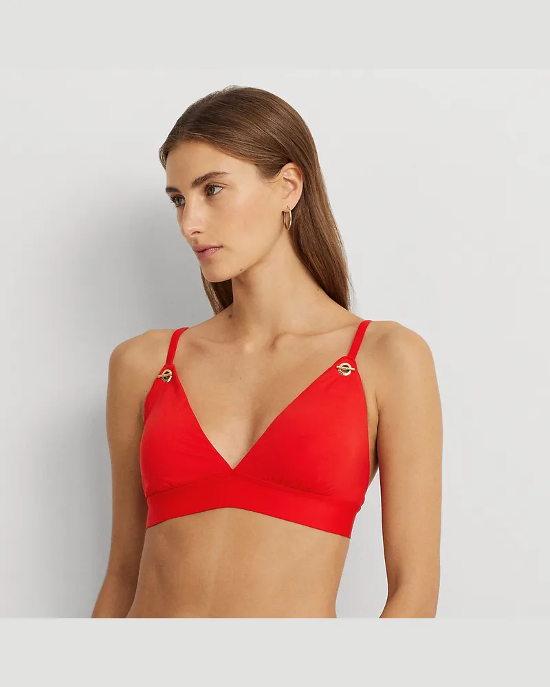 Ralph Lauren Bikinitop mit V-Ausschnitt Red