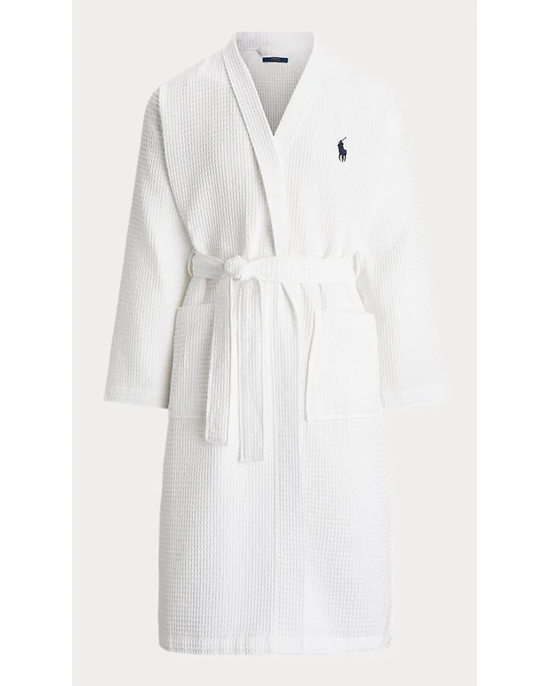 Ralph Lauren Bademantel aus Baumwollpiqué White