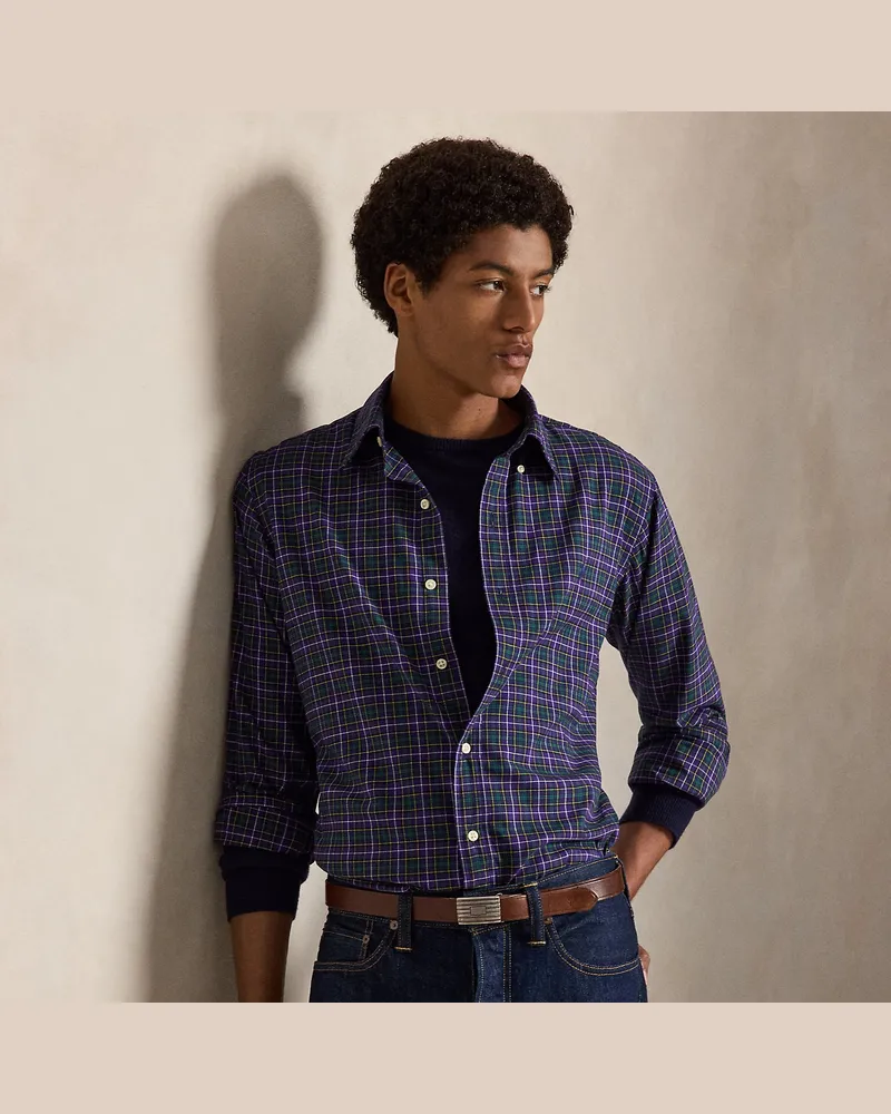 Ralph Lauren Kariertes Custom-Fit-Hemd aus Twill Purple