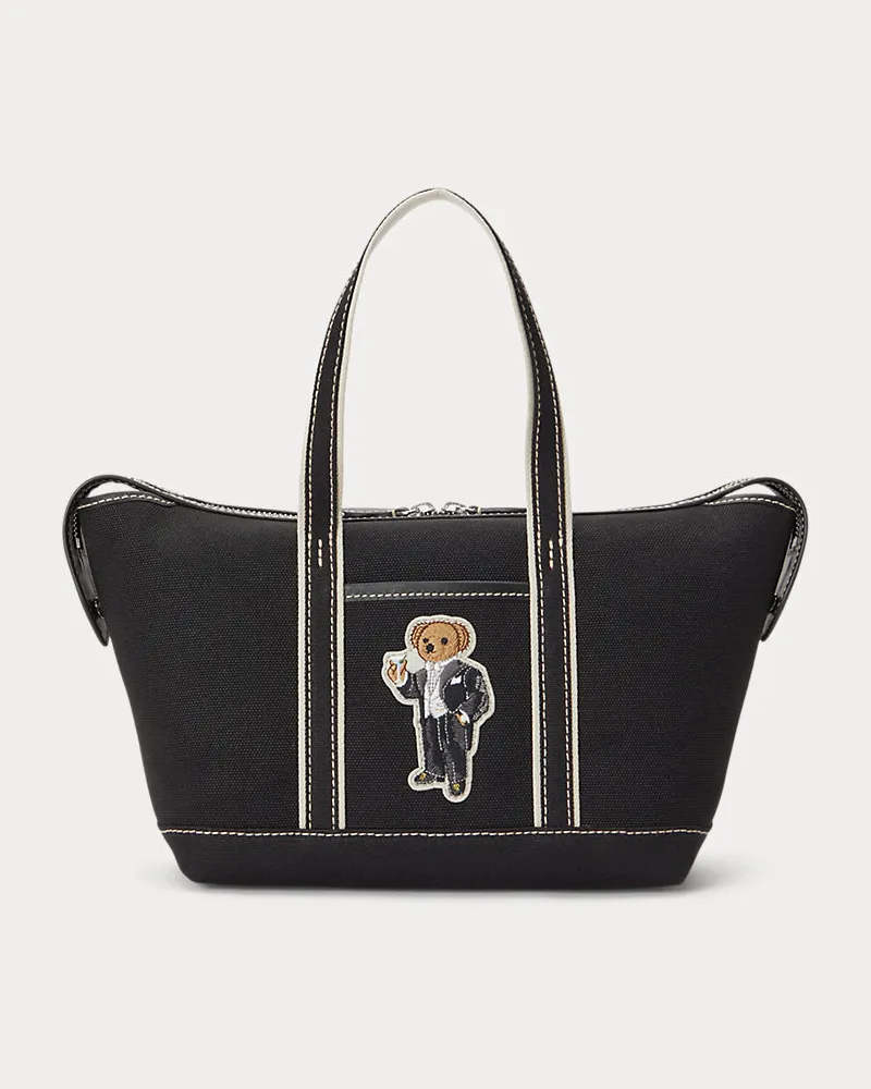 Ralph Lauren Kleine Shopper-Tasche mit Polo Bear Black