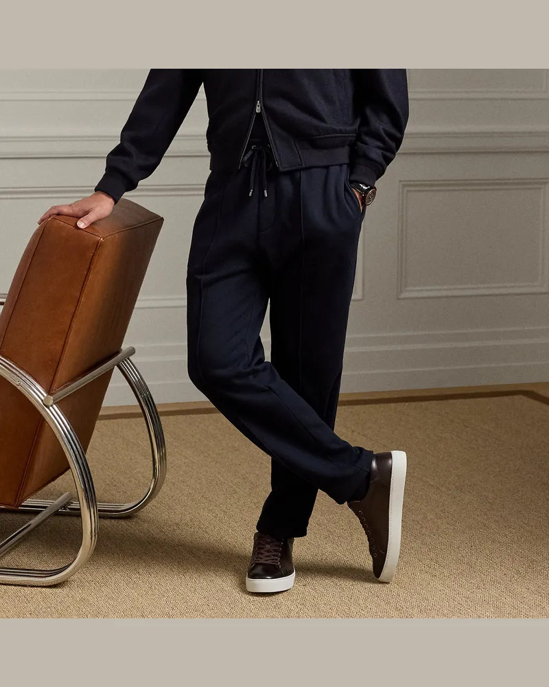 Ralph Lauren Hose aus Baumwoll-Kaschmir-Fleece Blue