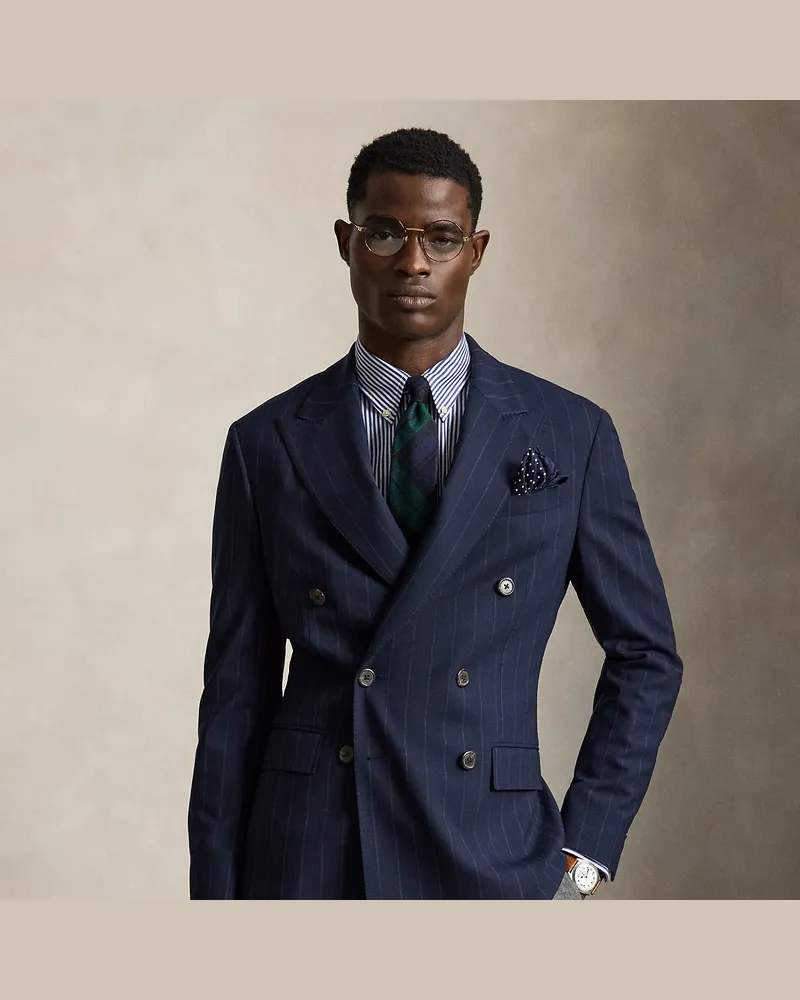 Ralph Lauren Modern-Fit gestreiftes Polo-Twillsakko Blue