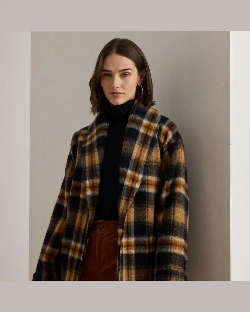 Ralph Lauren Karierter Mantel mit Bindegürtel Multi
