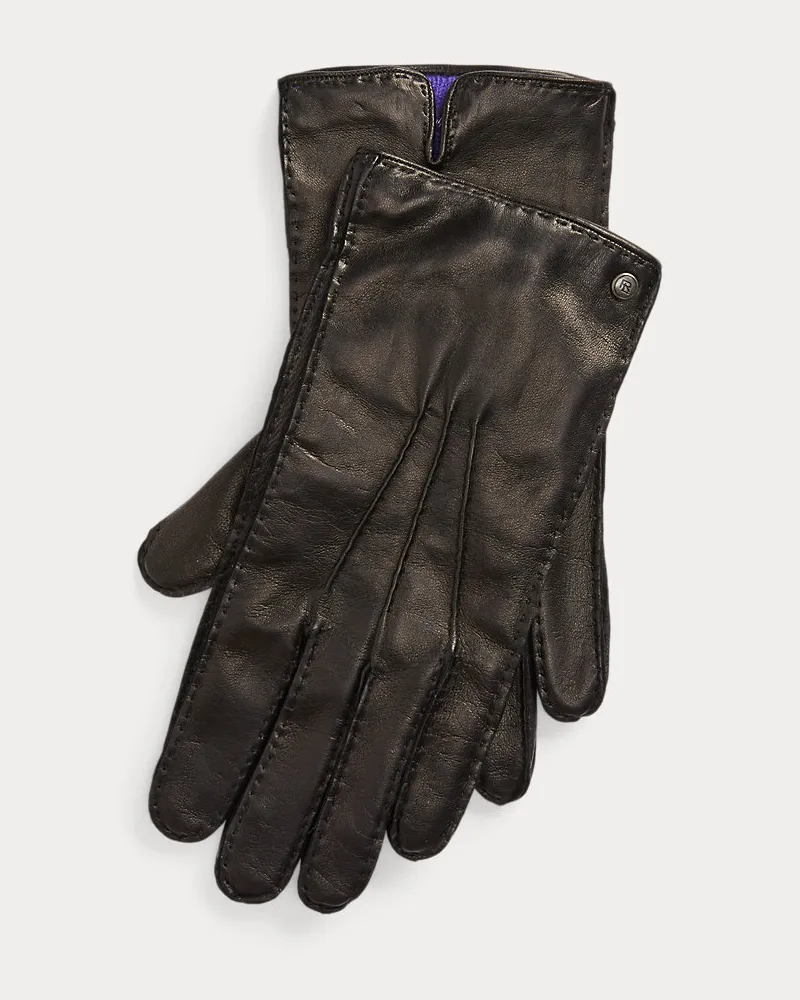 Ralph Lauren Lammlederhandschuhe mit Kaschmirfutter Black