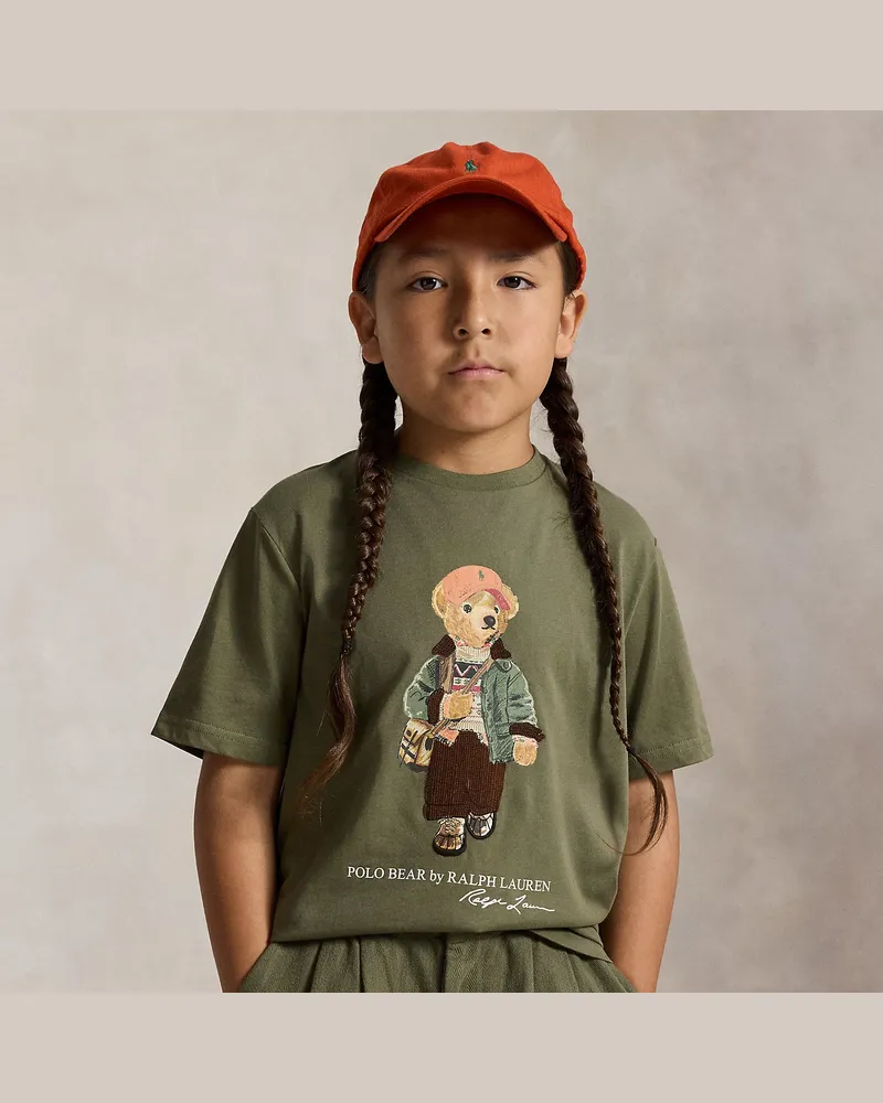 Ralph Lauren Baumwolljersey-T-Shirt mit Polo Bear Green