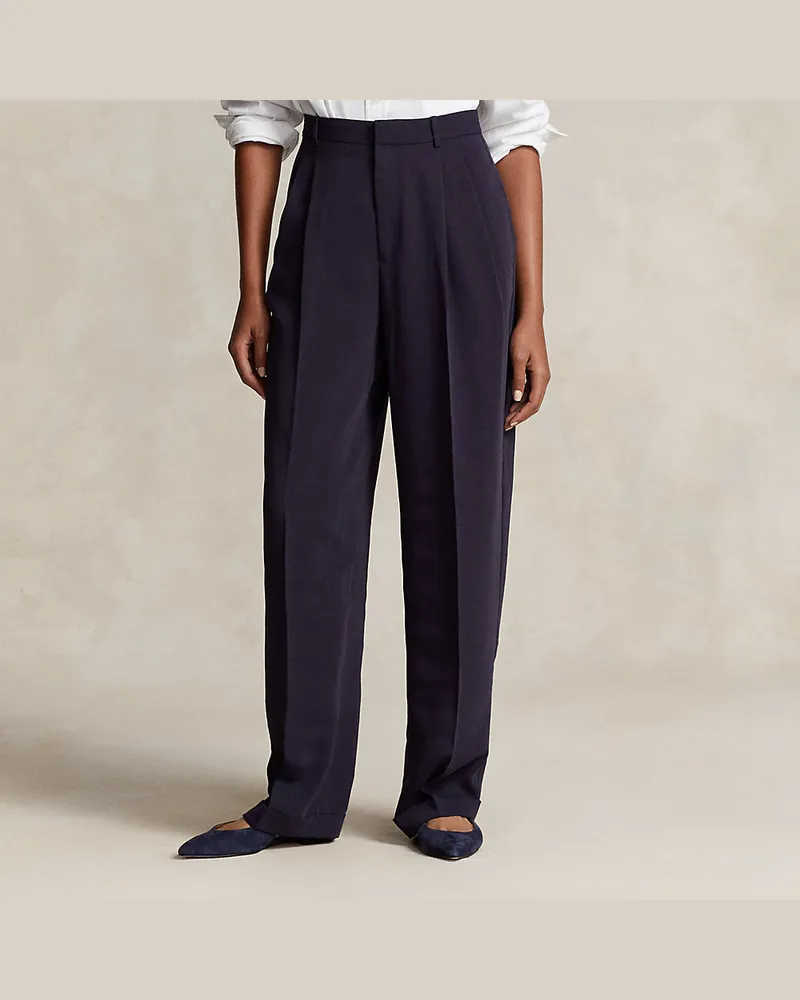 Ralph Lauren Plisseehose mit geradem Bein Blue
