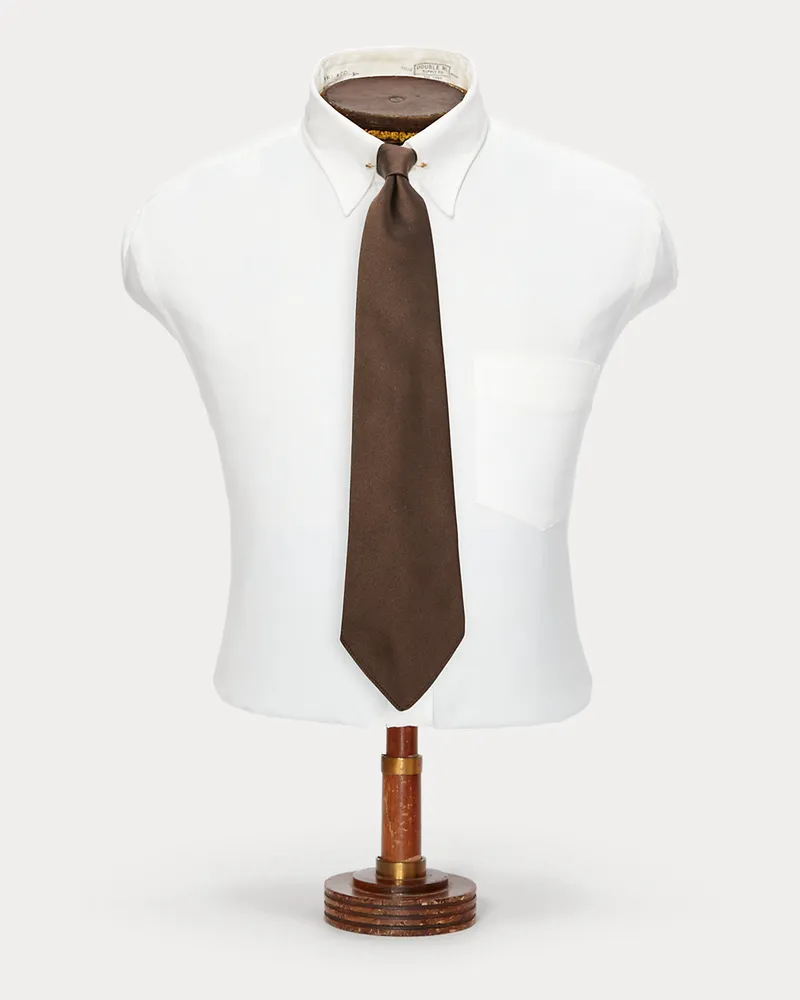 Ralph Lauren Handgefertigte Krawatte aus Seidensatin Brown