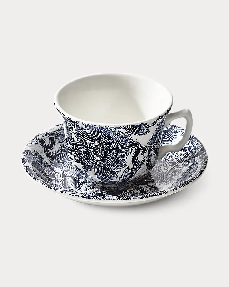 Ralph Lauren Home Teetasse und Untertasse Faded Peony Blue