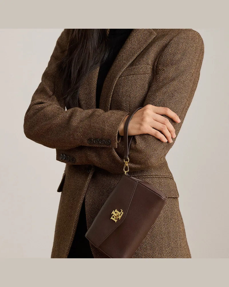 Ralph Lauren Umhänge-Geldbörse Tanner aus Nappaleder Brown