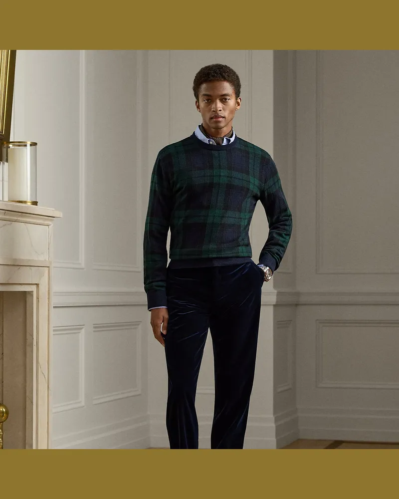 Ralph Lauren Handgeschneiderte Samthose Gregory Blue