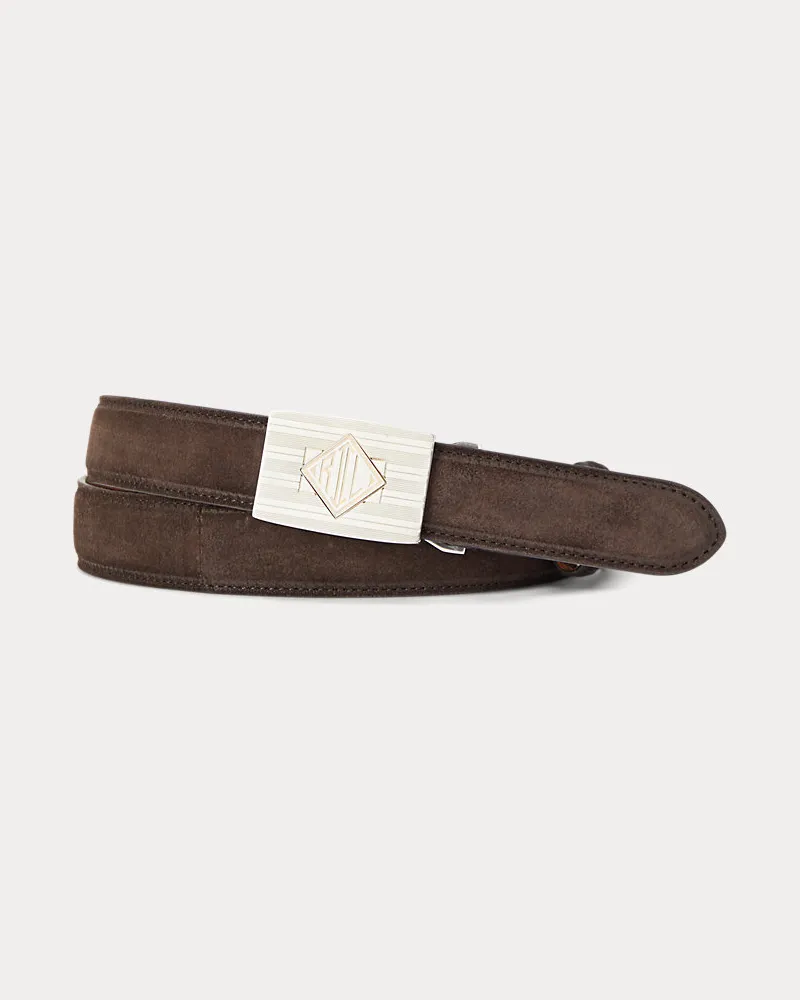 Ralph Lauren Gürtel aus Kalbswildleder mit Schnalle Brown