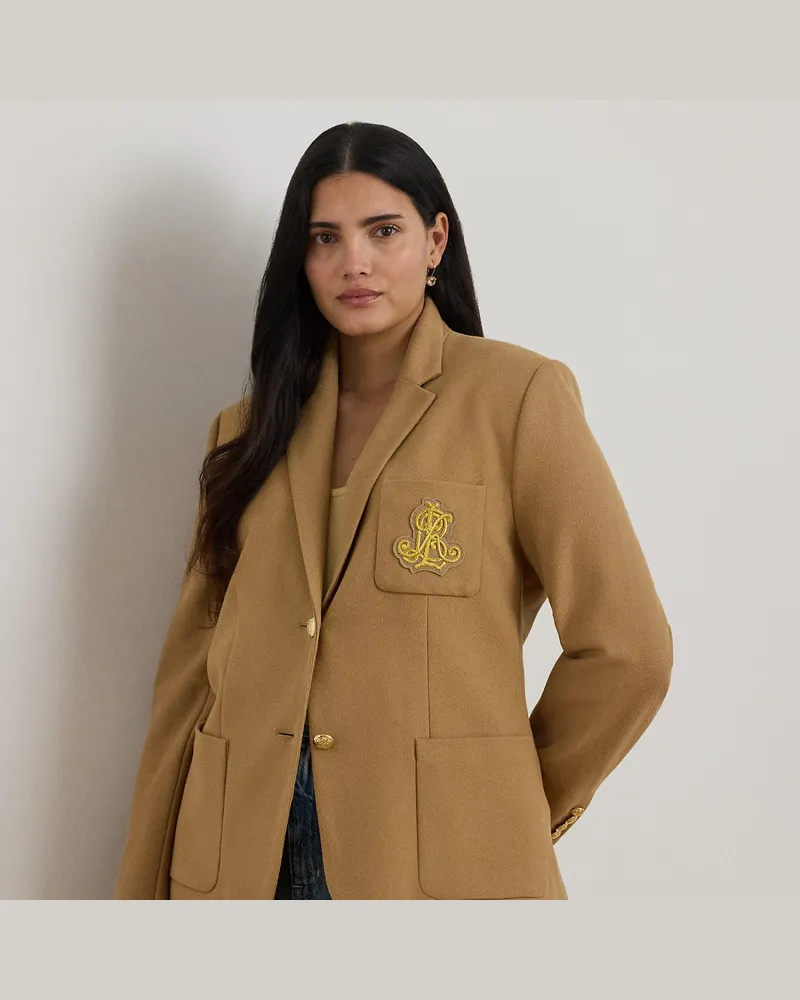 Ralph Lauren Plus Größen - Jacquardblazer mit Bouillonstickerei Tan