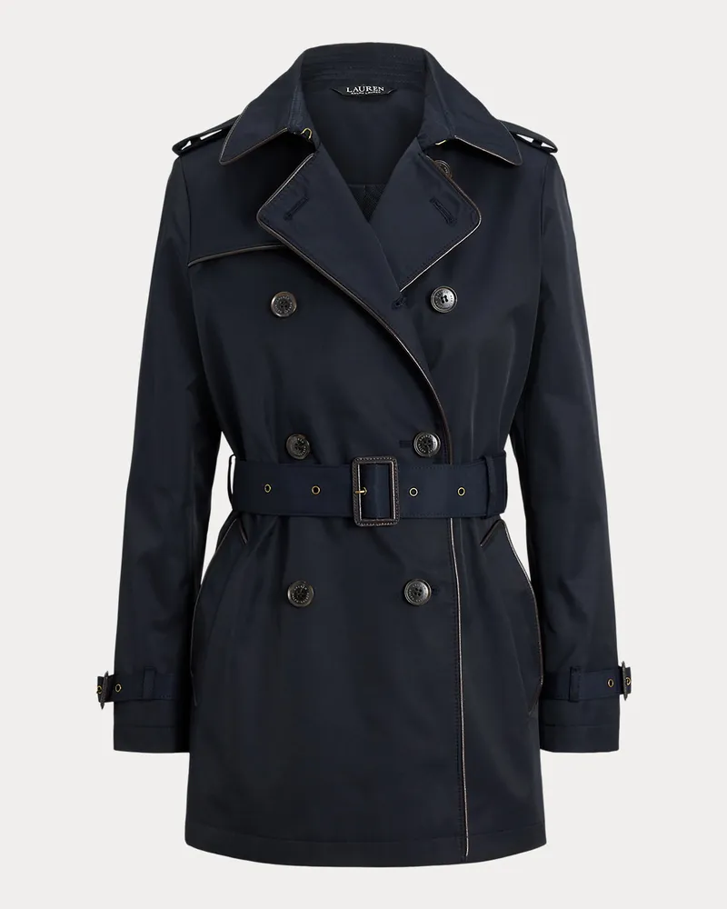 Ralph Lauren Zweireihiger Trenchcoat mit Baumwolle Blue