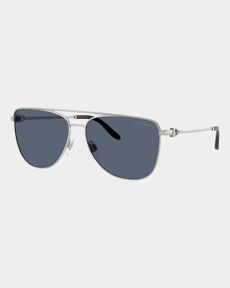 Ralph Lauren Piloten-Sonnenbrille mit Steigbügel Silver