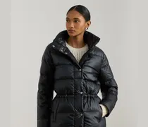 Metallic Quilted Funnelneck Down Coat