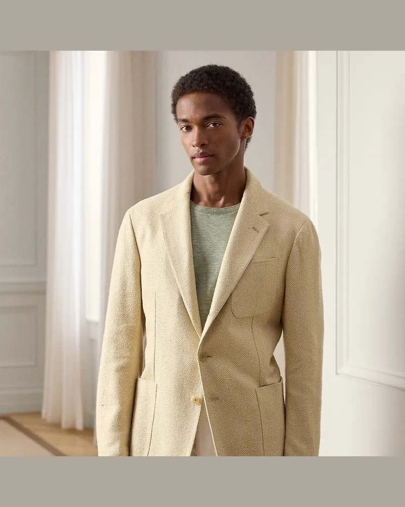 Ralph Lauren Handgeschneiderte Fischgratjacke Hadley Tan