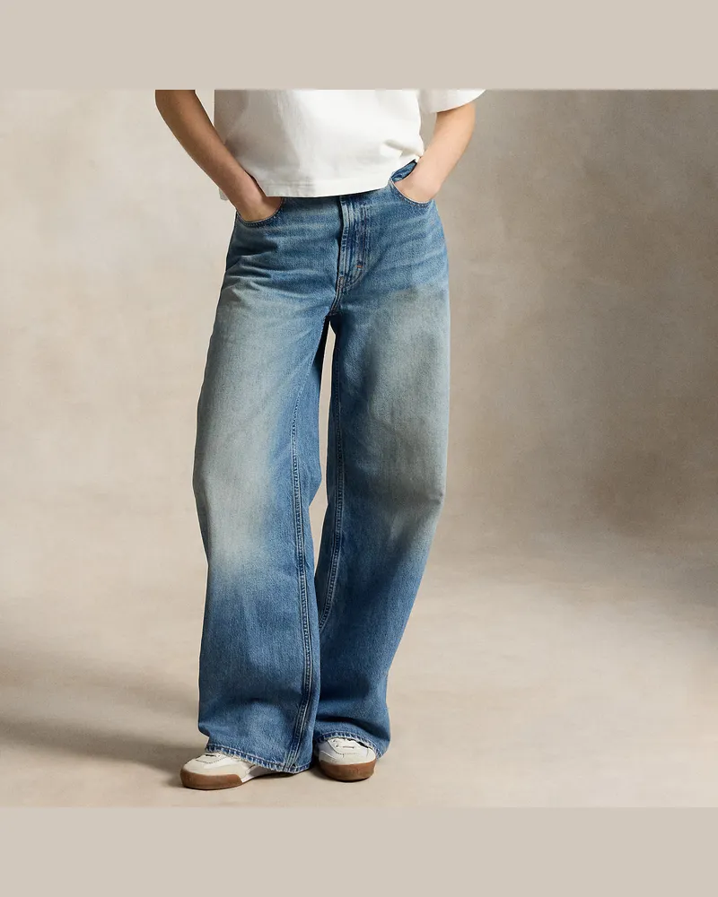 Ralph Lauren Relaxed-Fit Jeans mit weitem Bein Blue