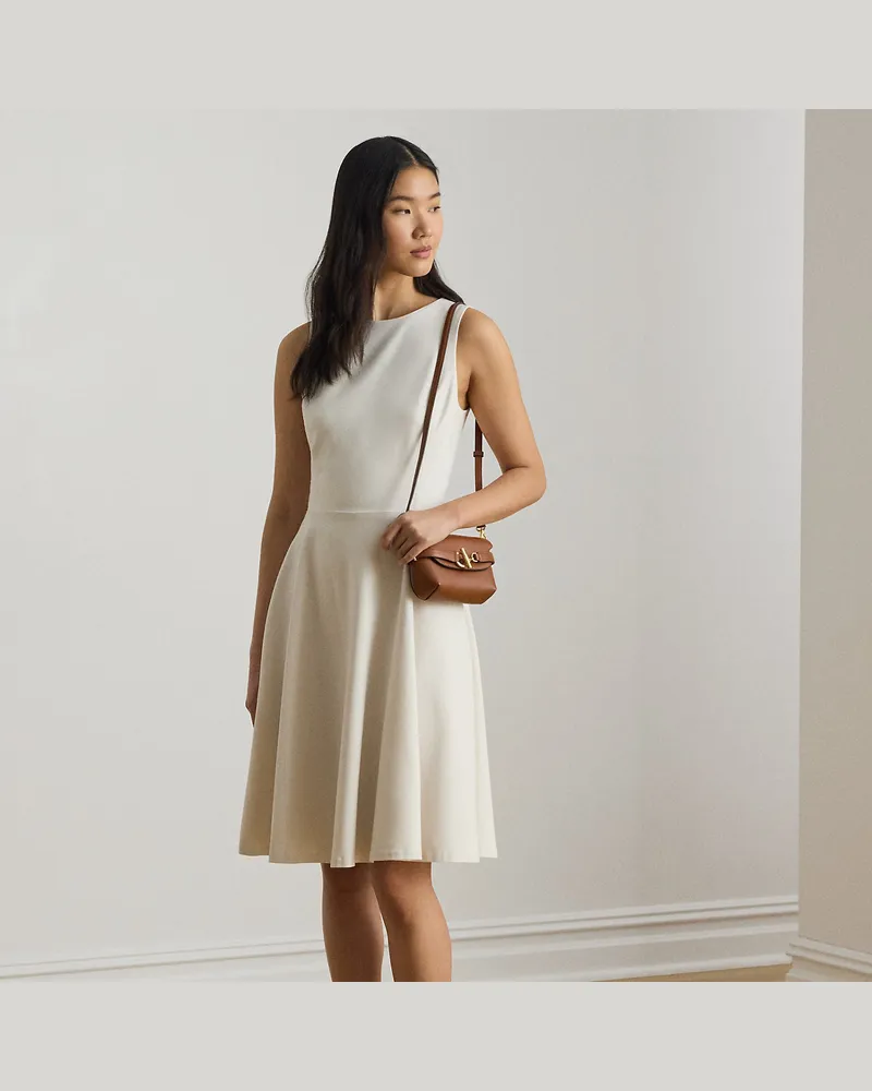Ralph Lauren Ärmelloses Kleid aus Ponté Cream