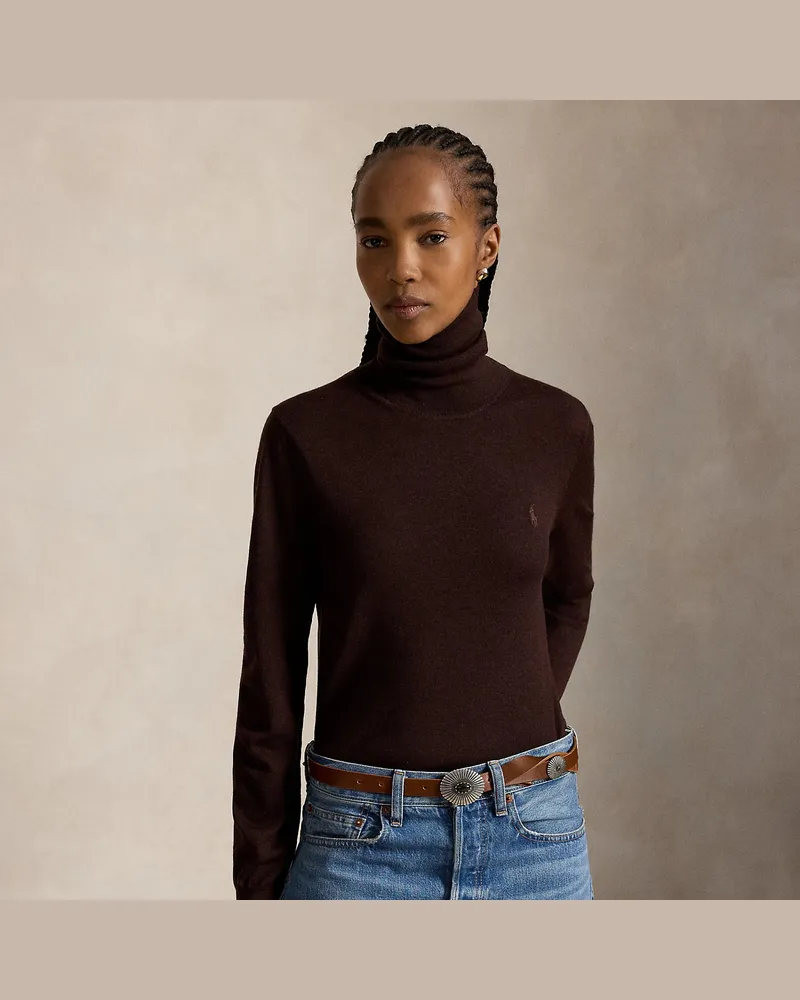 Ralph Lauren Rollkragenpullover aus Wolle Brown