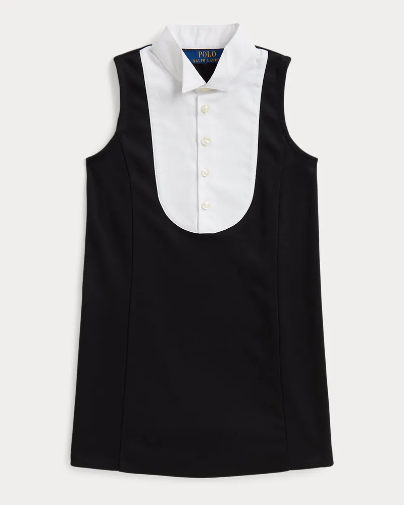 Ralph Lauren Ärmelloses Kleid im Smokinghemd-Stil Black