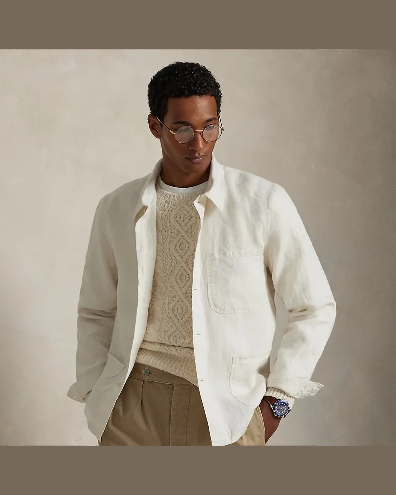 Ralph Lauren Utility-Jacke aus Leinen Cream