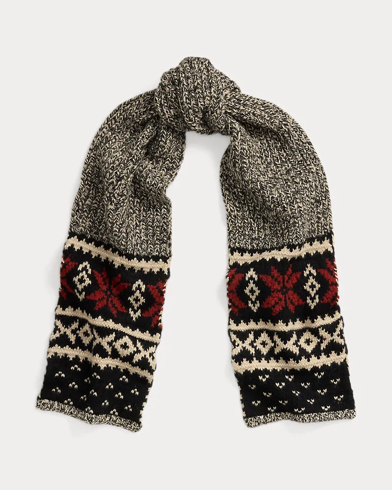 Ralph Lauren Schal mit Schneeflockenmotiv Black