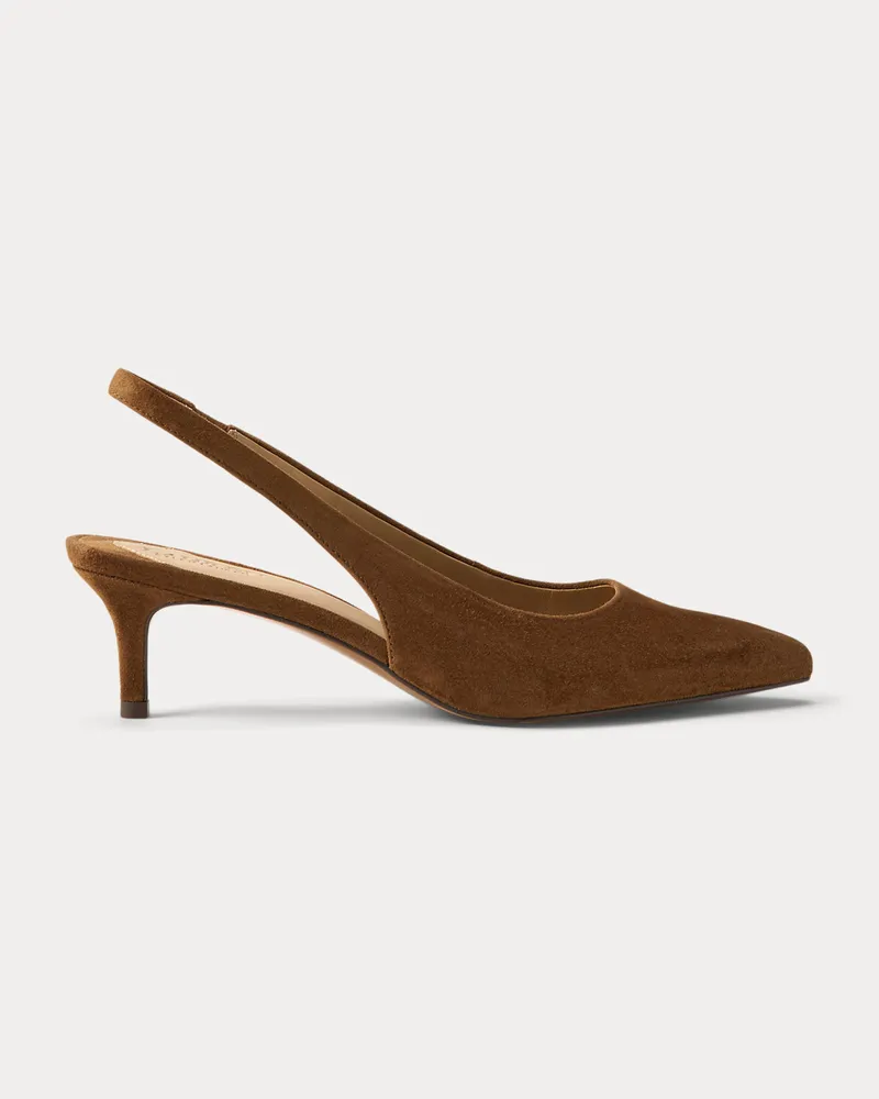 Ralph Lauren Wildleder-Pumps Lolah II mit Riemchen Brown
