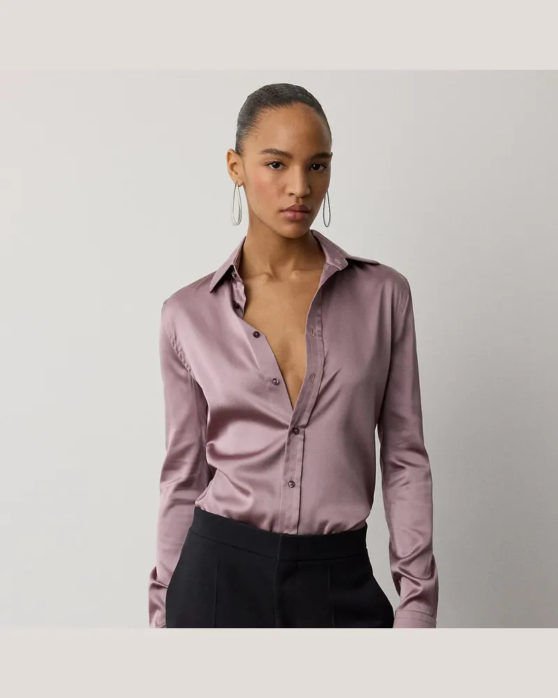 Ralph Lauren Straight-Fit Charmeuse-Hemd Cameron II Purple