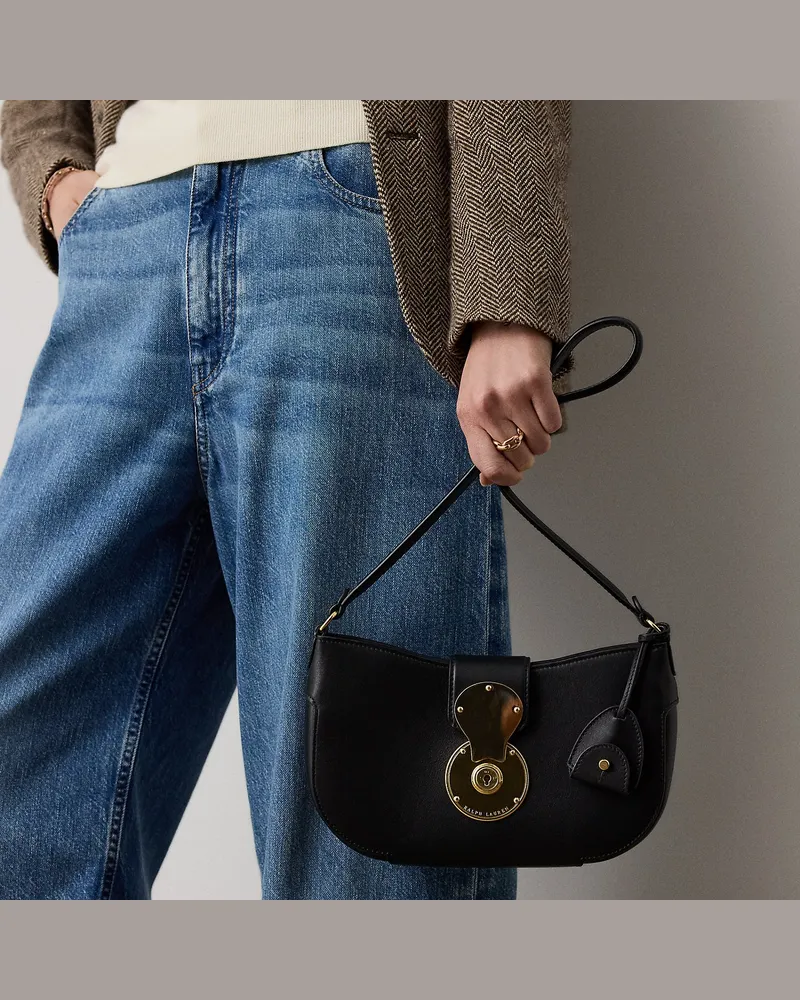 Ralph Lauren Kleine Kalbsleder-Schultertasche Ricky Black