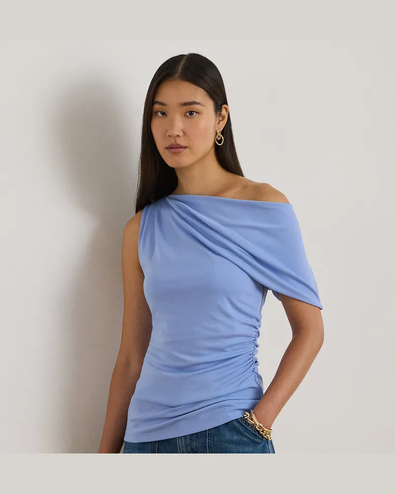 Ralph Lauren Schulterfreies Jerseyoberteil Blue