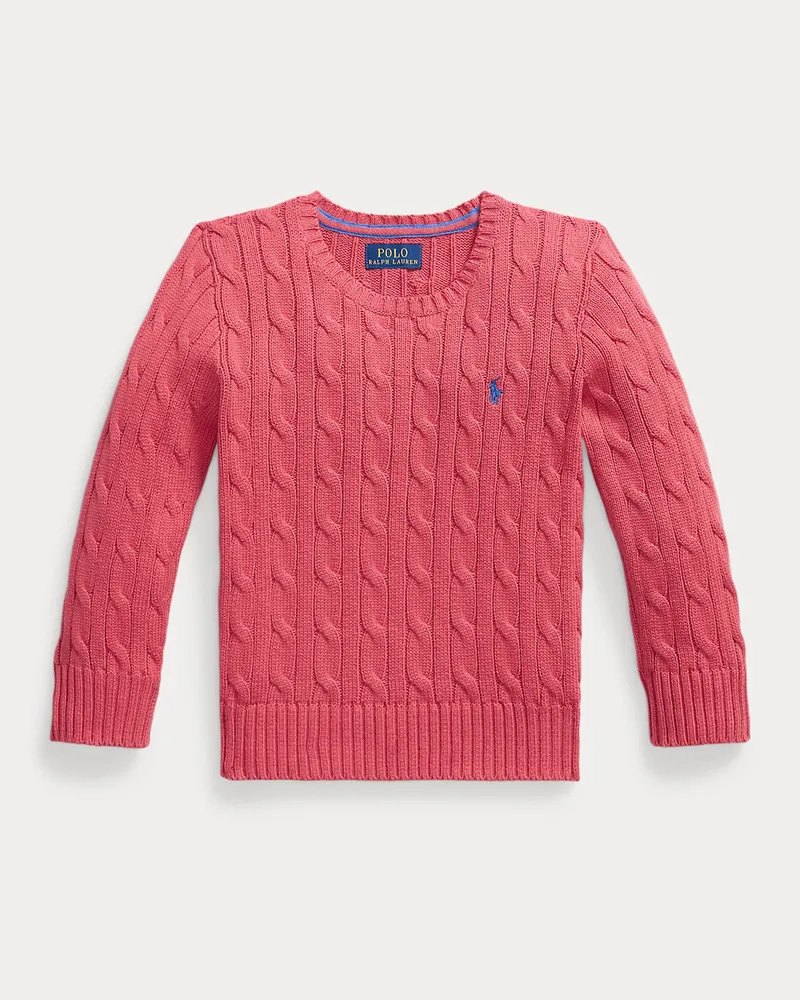 Ralph Lauren Baumwollpullover mit Zopfmuster Red