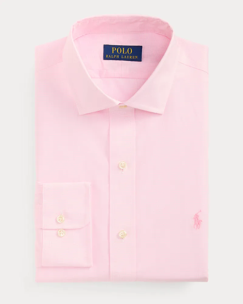 Ralph Lauren Custom-Fit Tattersall-Popelinehemd Pink
