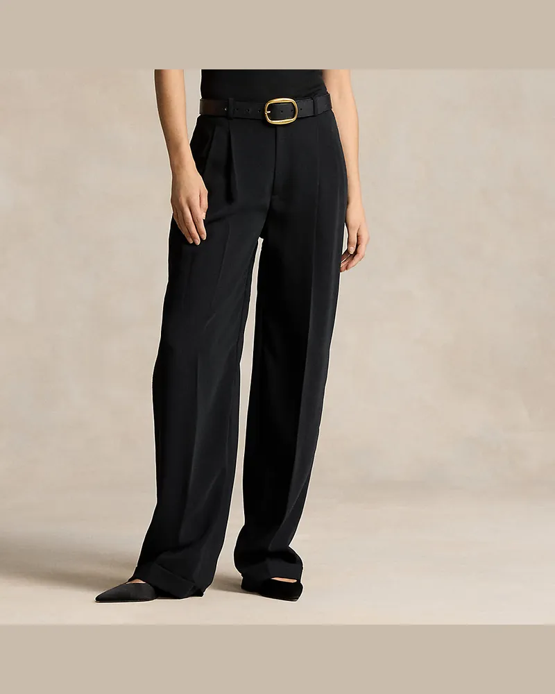 Ralph Lauren Plisseehose mit geradem Bein Black
