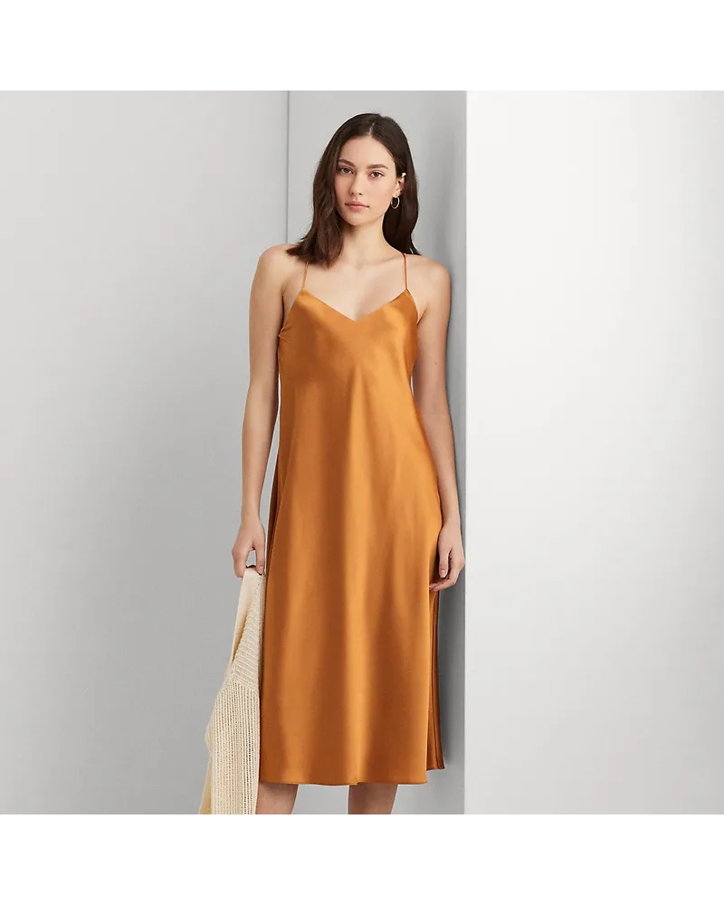 Ralph Lauren Trägerkleid aus Charmeuse Orange