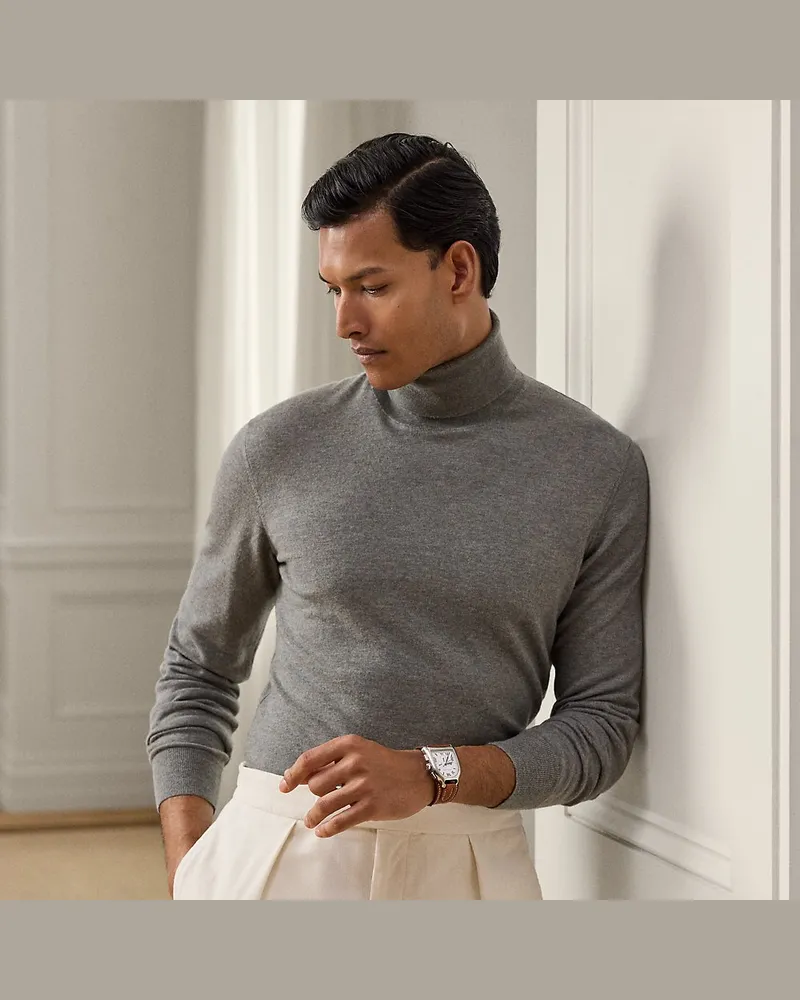 Ralph Lauren Rollkragenpullover aus Kaschmir Grey